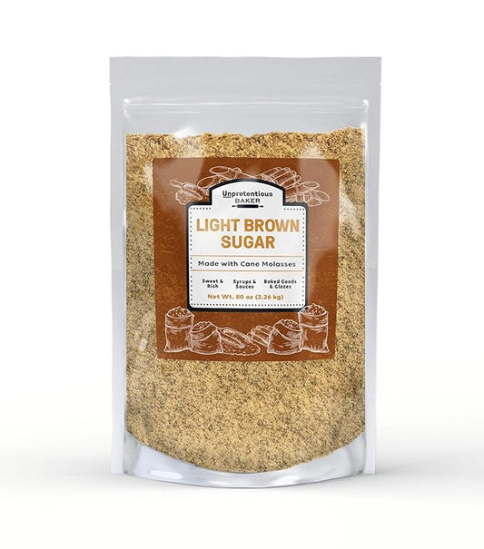 Unpretentious Light Brown Sugar, 5 lb, Made With Cane Molasses, Perfect For Desserts, Meat & Fruit