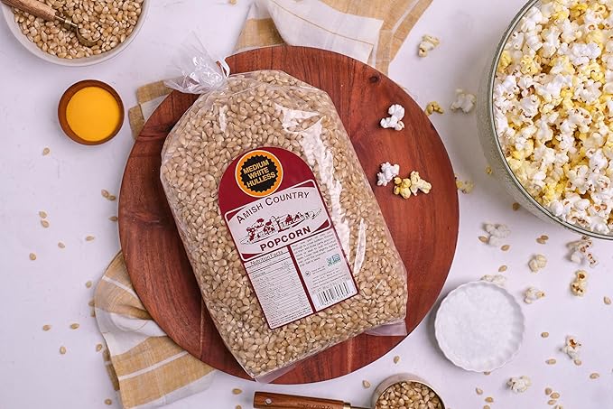 Amish Country Popcorn Medium White Popcorn Kernels, 6LB Bag - Non-GMO, Gluten Free, Hulless, Old