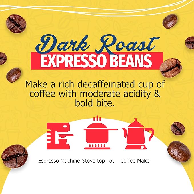 Café Aroma Decaf Dark Roast Espresso Ground Coffee, Authentic Cuban Style Coffee, Vacuum Sealed