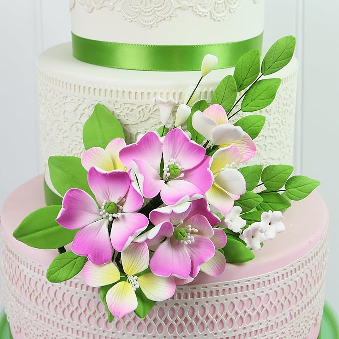 Global Sugar Art Impatiens Sugar Cake Flowers Spray, Pink, 1 Count by Chef Alan Tetreault