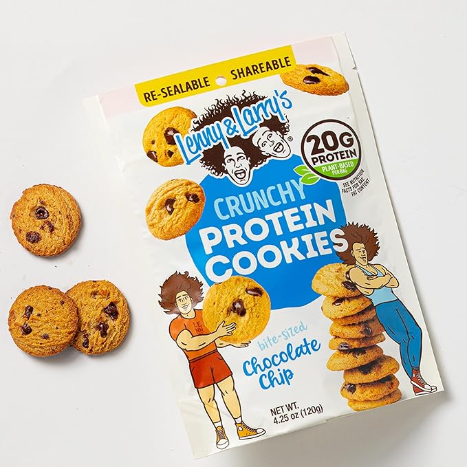 Lenny & Larry's The Complete Crunchy Cookie, Chocolate Chip, 6g Plant Protein, Vegan, Non-GMO, 4.25