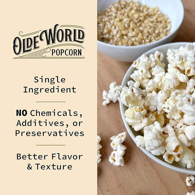 Organic White Popcorn Kernels 6 lb Bag, Non-GMO & Gluten Free, Sodium-Free, Pesticide-Free