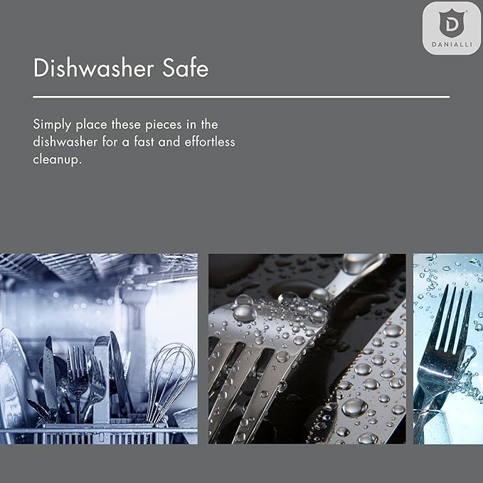Hammered Silverware Set | Premium 18/10 Stainless Steel Flatware Service for 12 | Heavy-Duty &
