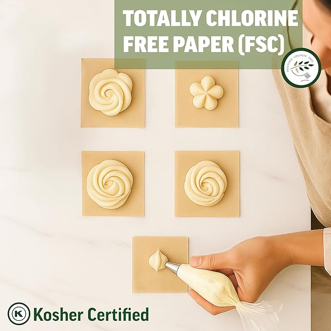 Zenlogy Unbleached Parchment Paper Squares 2x2 (400 Sheets) - Perfect for Storing Freezing