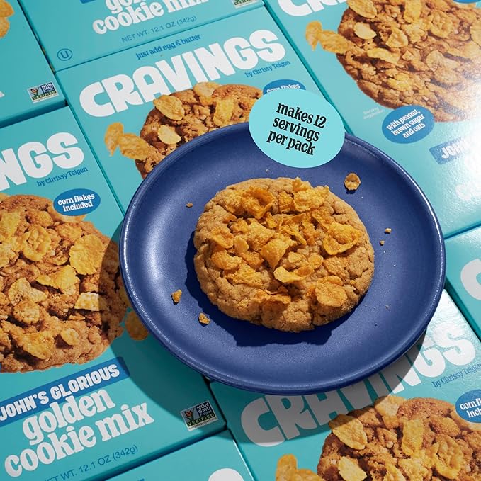 Cravings by Chrissy Teigen Peanut Butter Oatmeal Brown Sugar Cookie Mix, John?셲 Glorious Golden