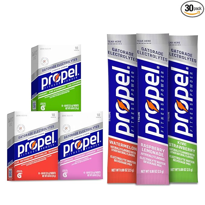 Propel Electrolyte Enhanced Water Drink Mix Powder Packets, Kiwi Strawberry Variety Pack, Zero