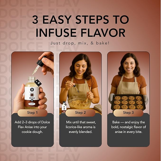 Dolce Flav Natural Anise Extract ??8 Ounce Oil-Soluble Kosher, Sugar-Free, Concentrated Licorice