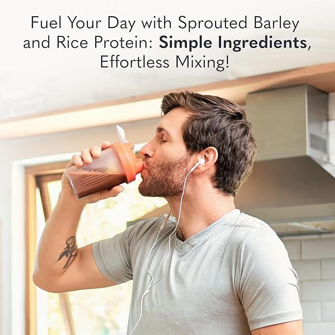 Garden of Life Plant-Based Sprouted Barley Protein, Chocolate with 21g Protein, 0g Sugar & Clean