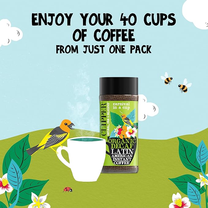 Clipper Coffee: Latin American Decaf Instant Coffee – Medium Roast Coffee, Freeze Dried & Ethically