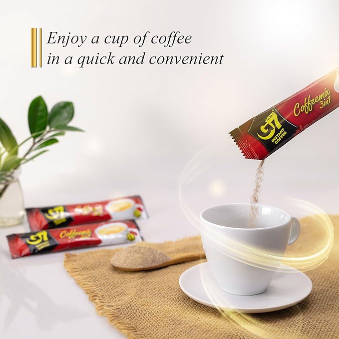 Trung Nguyen G7 Instant Coffee - 3-in-1 with NANO+ Technology, Roasted Ground Blend, Non-dairy