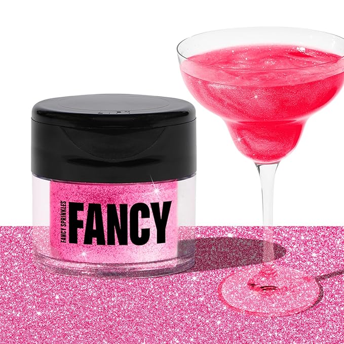 Fancy Sprinkles Tourmaline Pink Premium Edible Glitter, 100% Edible Glitter for Sparkling Food &