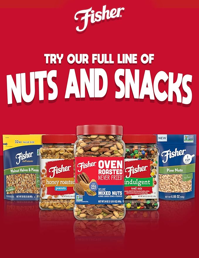 Fisher Snack Hunger Fighter Bulk Trail Mix, 38 oz (Pack of 1), Peanuts, Almonds, Dried Sweetened