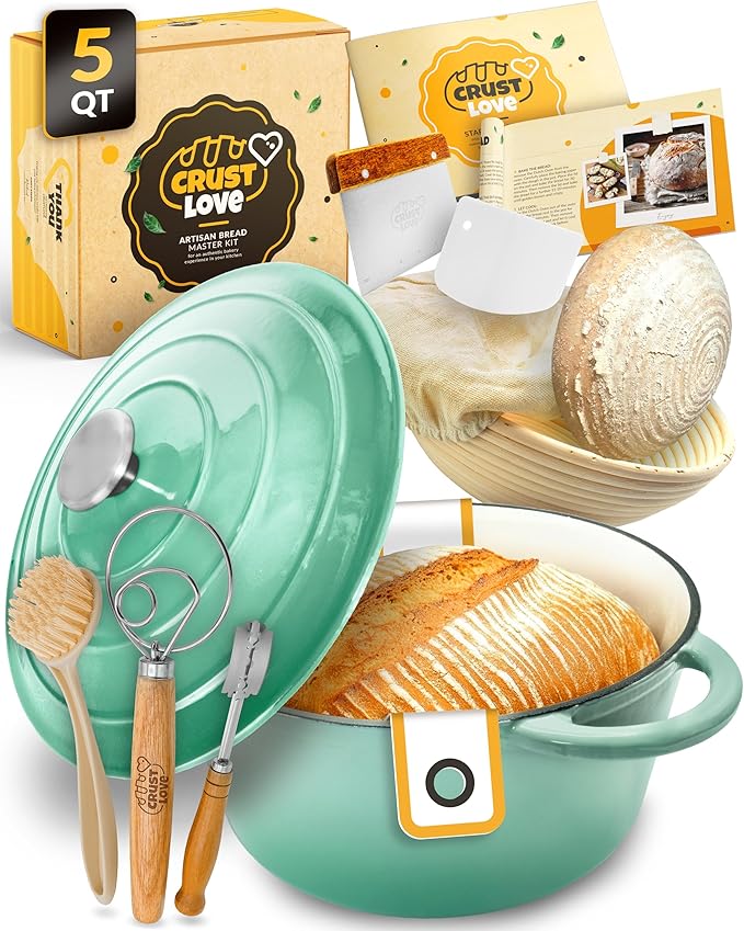 Dutch Oven for Bread Baking - incl. Sourdough Bread-Baking Supplies like Banneton Bread-Proofing