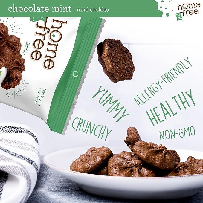 Homefree Treats You Can Trust Gluten Free Mini Cookies, Single Serve, Chocolate Mint, 0.95 Ounce
