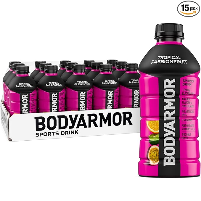 BODYARMOR Sports Drink Sports Beverage, Tropical Passionfruit, Coconut Water Hydration, Natural