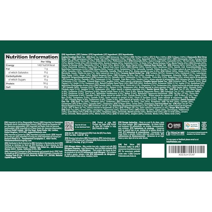 VAHDAM, Merry Christmas Tea Gift Set (9 Individually Wrapped Tea Bags) Limited Edition -Gluten