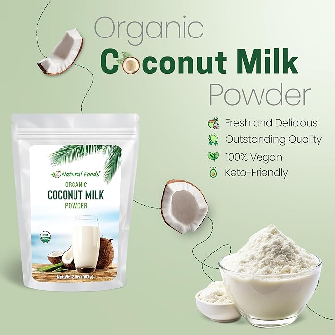 Z Natural Foods Organic Coconut Milk Powder - All-Natural Vegan Dairy-Free Alternative with MCTs