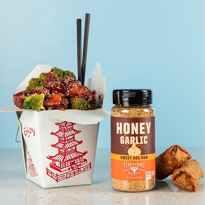 Fire & Smoke Society Honey Garlic BBQ Rub | Seasonings for Smoking and Grilling | Pulled Pork Ribs
