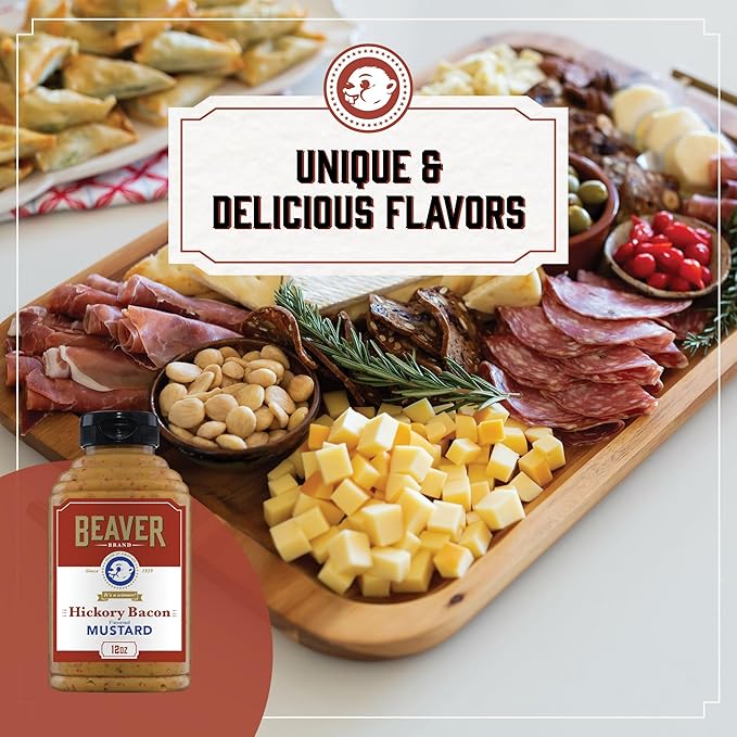 Beaver Hickory Bacon Mustard,12 oz squeeze bottle