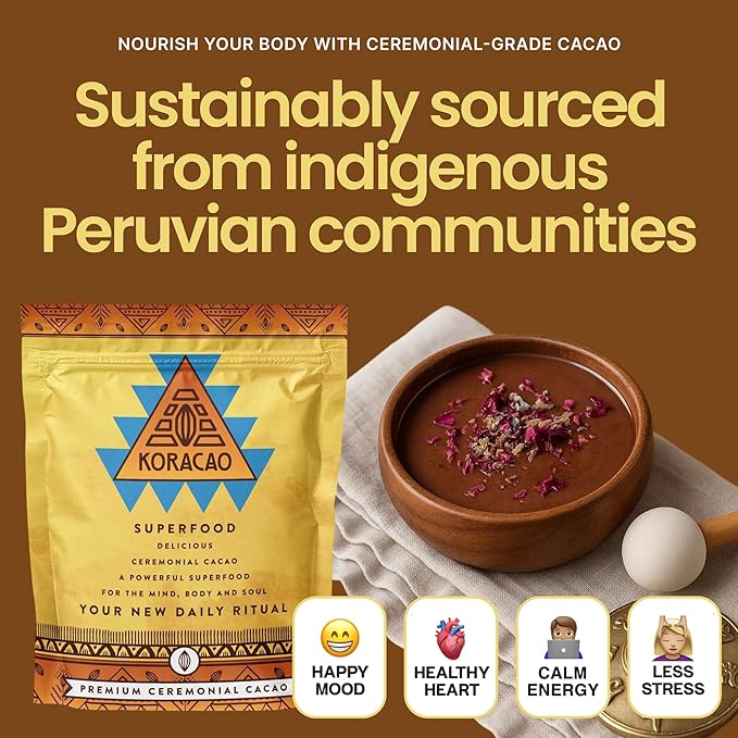 KORACAO Sustainably Harvested Cacao Cubes | Ideal Superfood for Everyday Bliss | Ceremonial Grade