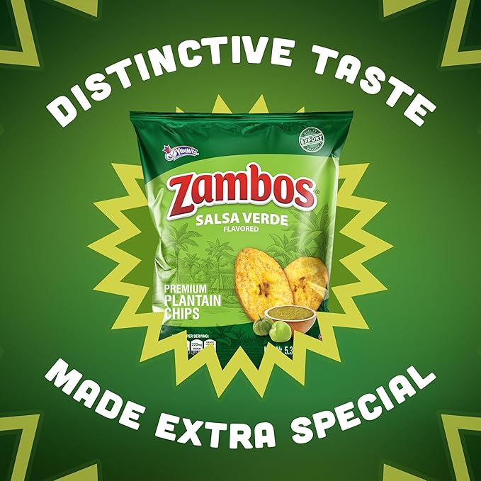 Zambos Plantain Chips Salsa Verde (Pack of 1)