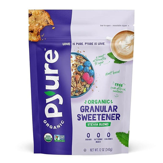 Pyure Organic Stevia Blend | Granulated Sugar Substitute with Zero Calories & Carbs | Keto