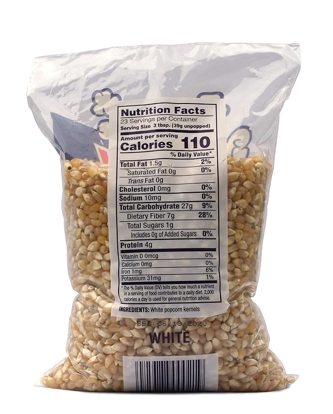 Snappy White Popcorn Kernels for Popping with Popcorn Machine, Air Popper or Stove Top, 2lb Bags