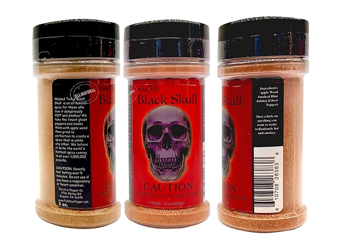 Wicked Tickle Black Skull Smoked Ghost Pepper Powder