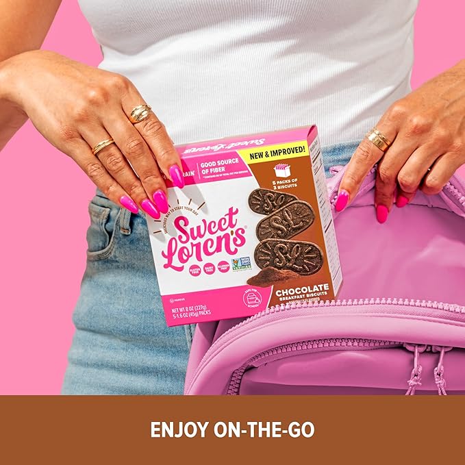 Sweet Loren's Vegan Breakfast Biscuits | Chocolate | 4g Protein, 19g Whole Grains | Plant Based