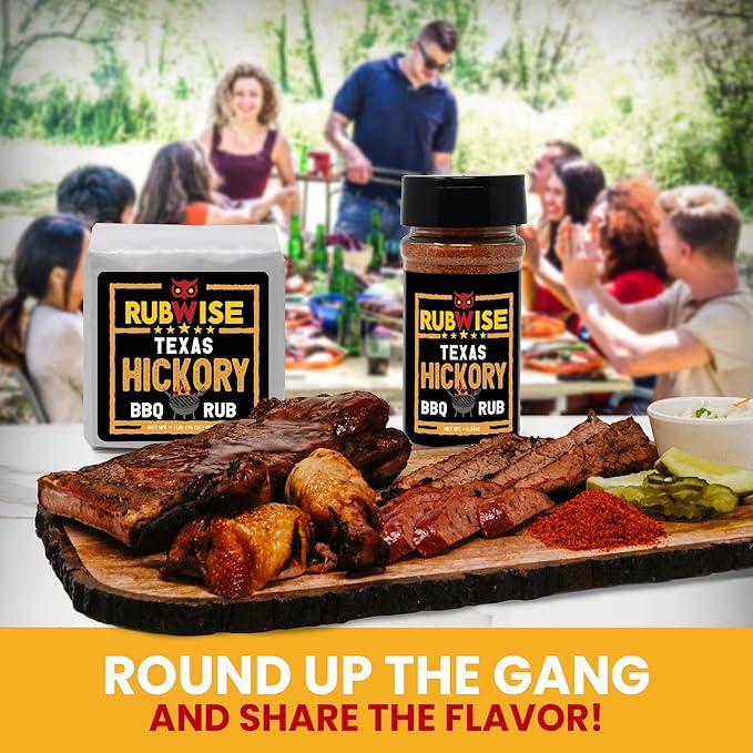 RubWise Texas Style BBQ Hickory Rub (No MSG) | Meat Seasonings & Dry Rubs for Smoking and Grilling