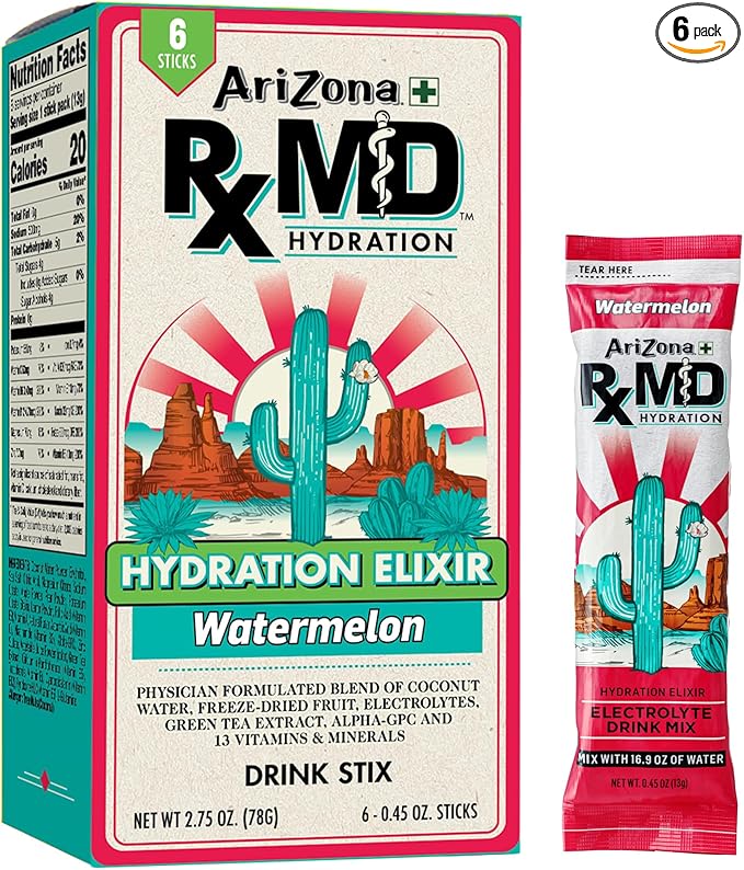 Arizona Rx MD Hydration Watermelon - Drink Mix - 920mg of Electrolytes - 0.45 oz Powder Sticks