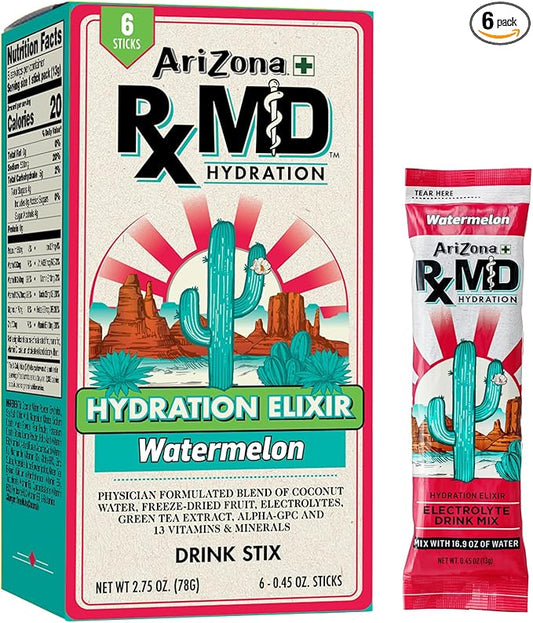 Arizona Rx MD Hydration Watermelon - Drink Mix - 920mg of Electrolytes - 0.45 oz Powder Sticks
