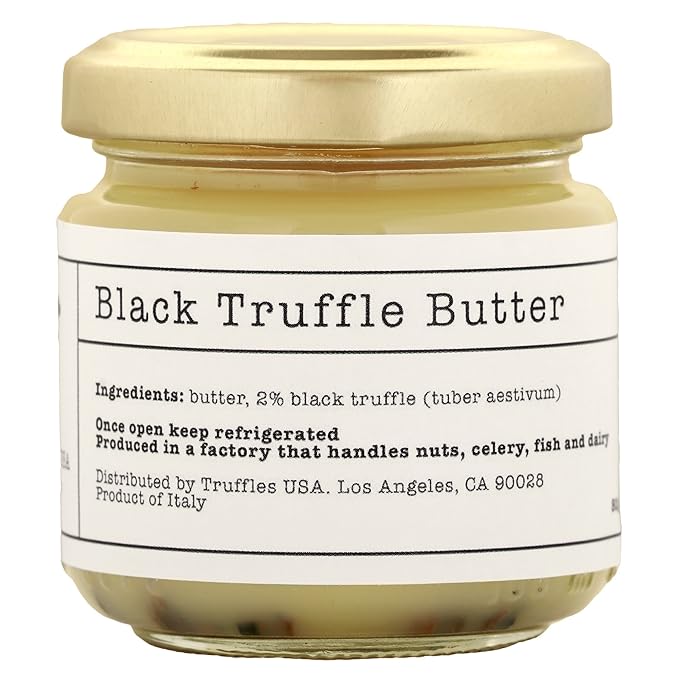 TRUFFLES USA Black Truffle Butter 2.82 oz Jar - Imported from Italy ??Unique Gourmet Recipe Made