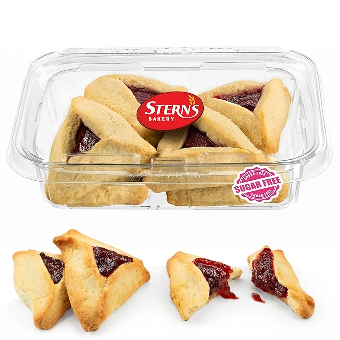 Sugar Free Cookies | [10 Count] Strawberry Filled Hamentaschen Cookies | Diabetic Cookies for