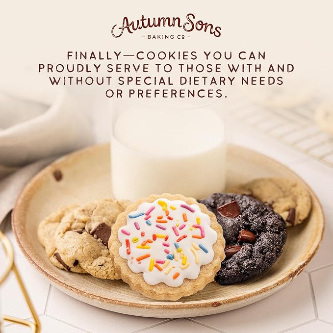 Autumn Sons Baking Co. Gluten Free Cookie Mix Variety Pack. Sugar Cookie, Chocolate Chunk & Double