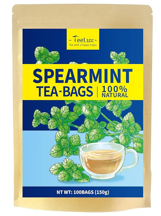 TeeLux Spearmint Tea Bags, Natural Spearmint Leaf Herbal Tea, Refreshing & Smooth Mint Tea