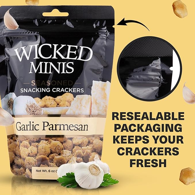 Wicked Minis Soup & Oyster Crackers - Saltine Crackers Salted Flavored Mini Puffed Soup Cracker