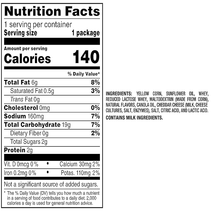 PopCorners Popped Corn Snacks, White Cheddar, 1 Ounce (Pack of 20) (Packaging May Vary)