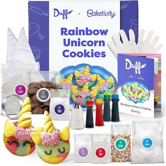 Baketivity x Duff Goldman Unicorn Cookies - Kids Baking Kit - Cooking Kits with Premeasured