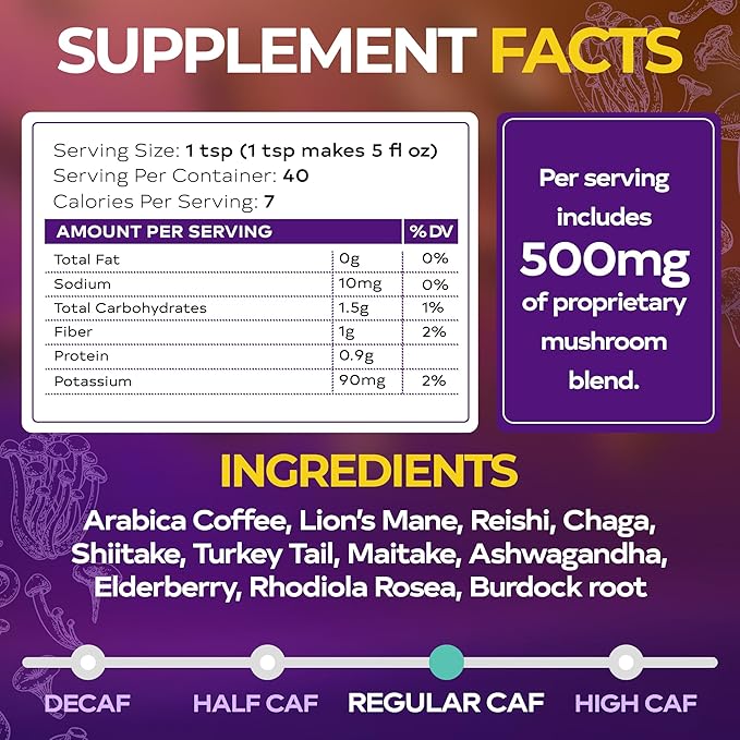WIXAR Superfood Mushroom Coffee - Instant Coffee Powder, Ten Superfood Extracts with Lion's Mane