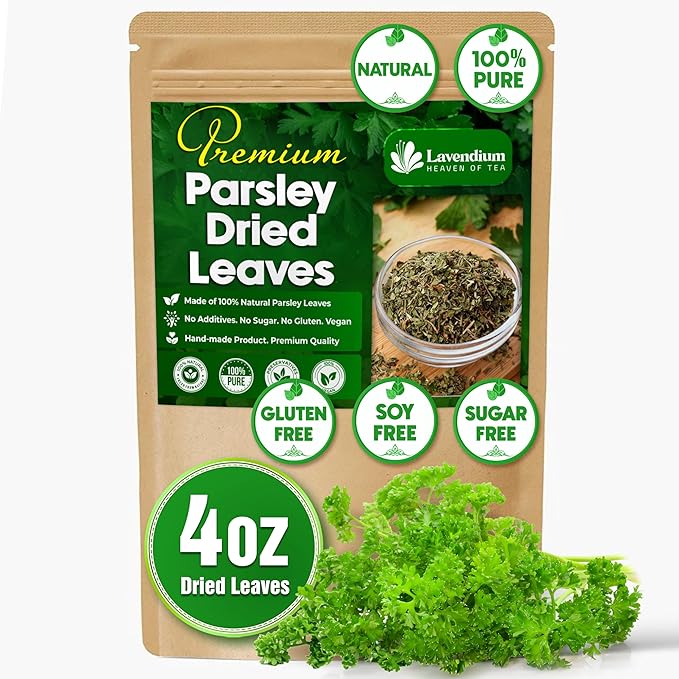 Lavendium, 4 oz Premium Dried Parsley Leaves ??100% Pure, Non-GMO, Gluten-Free, Vegan ??Aromatic