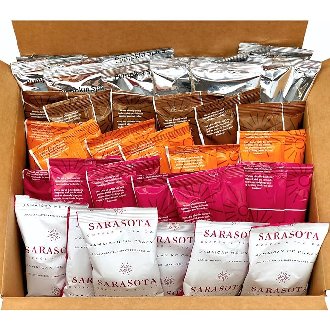 Ground Coffee | Gift Set Sampler Pack Variety Flavored Medium Roast Low Acid Mold Free Pouches |