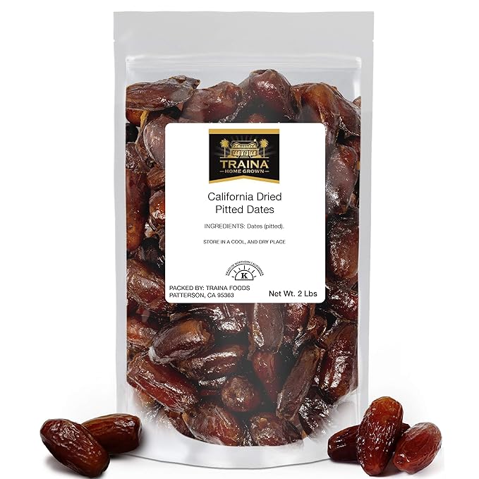 Traina Home Grown California Dried Pitted Dates - Healthy, No Added Sugar, Non GMO, Kosher
