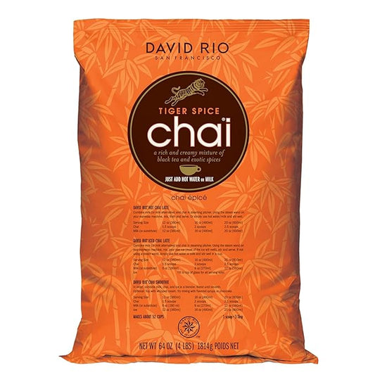 Tiger Spice Chai Tea Latte Mix, 64 Oz, Black Tea, Organic Spices, Dairy Free, Serve Hot or Cold