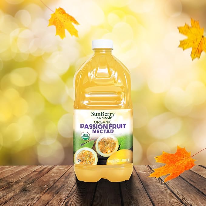 Sunberry Farms Organic Passion Fruit Nectar, Gluten Free, non-GMO, All Natural (64 Fl oz, Passion