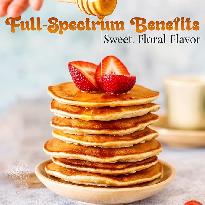 MOWI WOWI Hemp Honey Straws - 100% USA Pure, Raw, Unfiltered Honey - Infused with Hemp Oil, Non-GMO