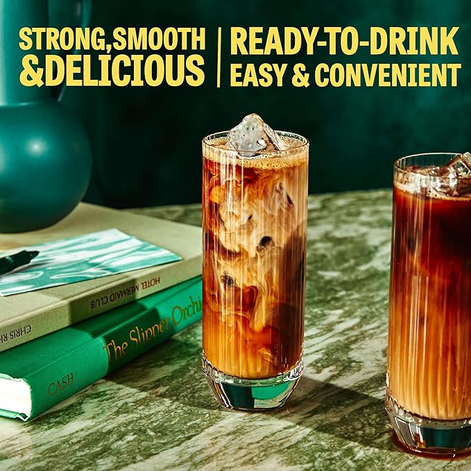 Wandering Bear Straight Black Organic Cold Brew Coffee, 32 fl oz, 6 pack - Extra Strong, Bold