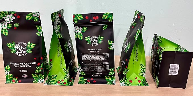 Rise Yaupon America's Classic Yaupon Holly Tea, 20 Tea Bags, 1.06 oz, Made with 100% Yaupon Holly