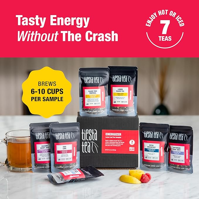 Tiesta Tea - Black Sampler Dry Flight Set, Loose Leaf, High Caffeine, Makes Hot & Iced, Assorted