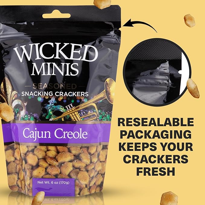 Wicked Minis Soup & Oyster Crackers - Saltine & Salted Flavored Mini Puffed Soup, Savory Snacking
